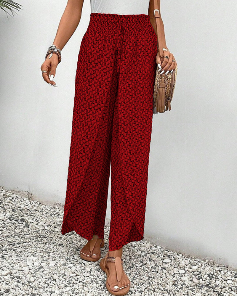 Lizzy | Pantalon à jambes larges avec impression géométrique