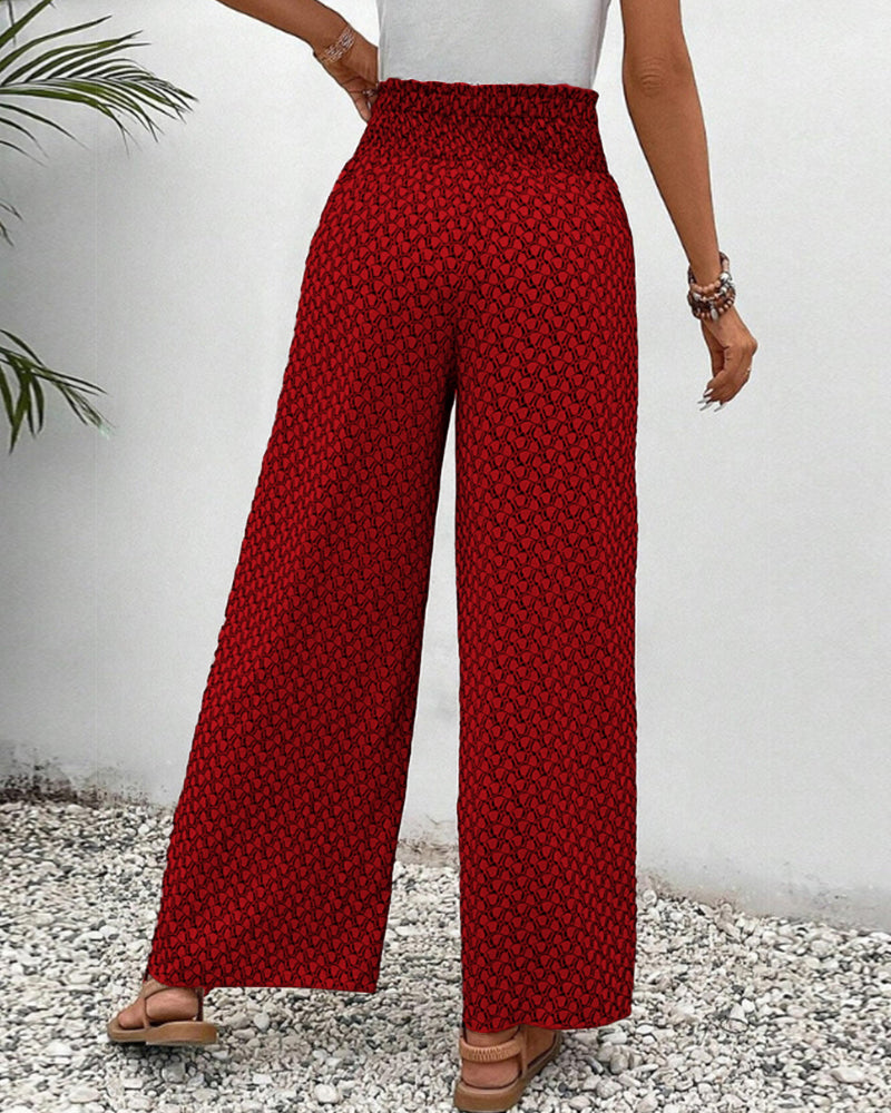 Lizzy | Pantalon à jambes larges avec impression géométrique