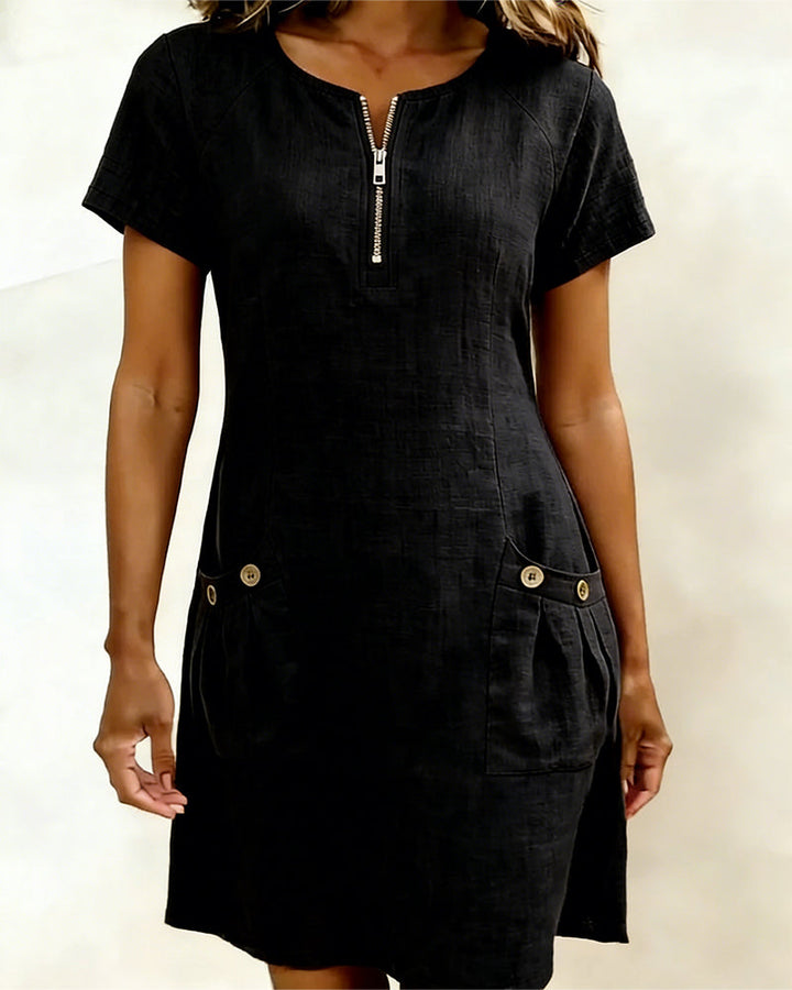 Robe en coton avec fermeture éclair