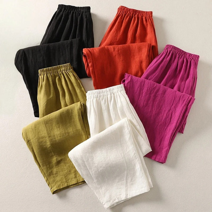 Amalia — Pantalon fluide en coton et lin