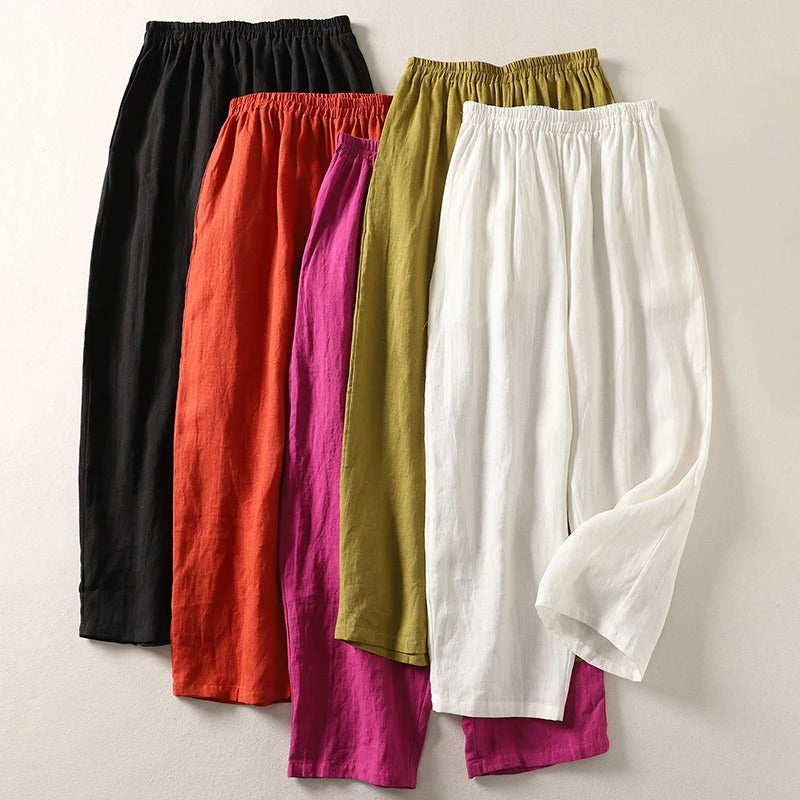 Amalia — Pantalon fluide en coton et lin
