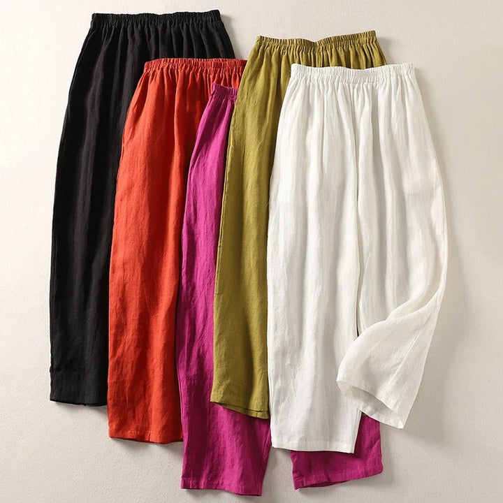 Amalia — Pantalon fluide en coton et lin