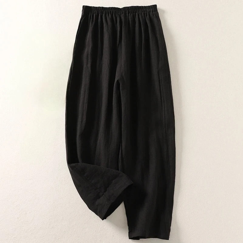 Amalia — Pantalon fluide en coton et lin