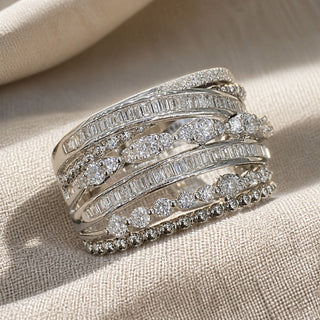 Bague Déclaration en Zirconium Superposé