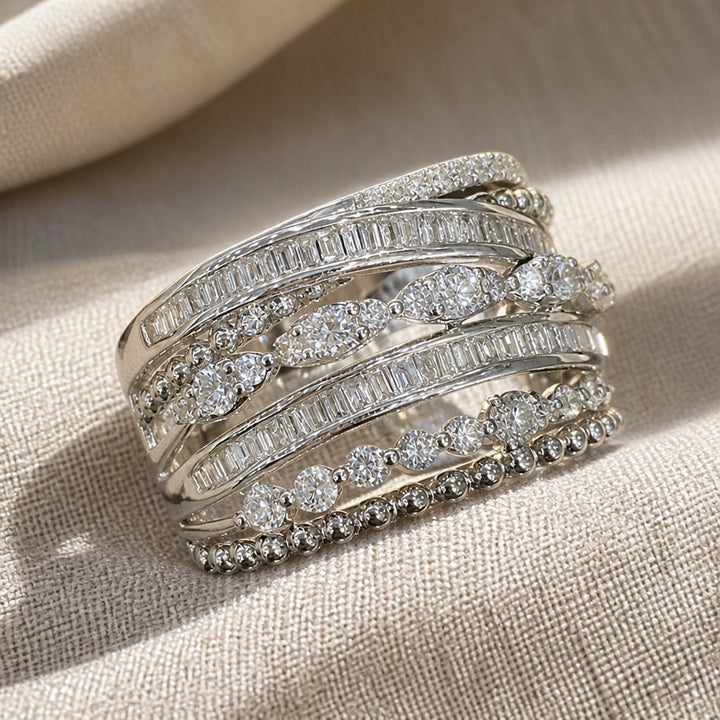 Bague Déclaration en Zirconium Superposé