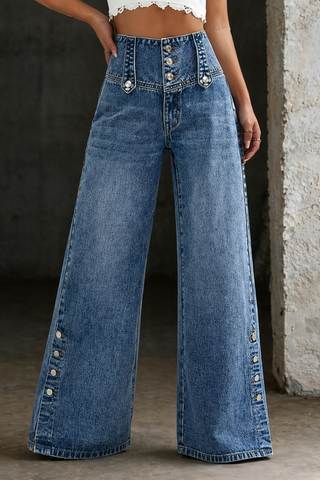 Mia | Jean fendu taille haute