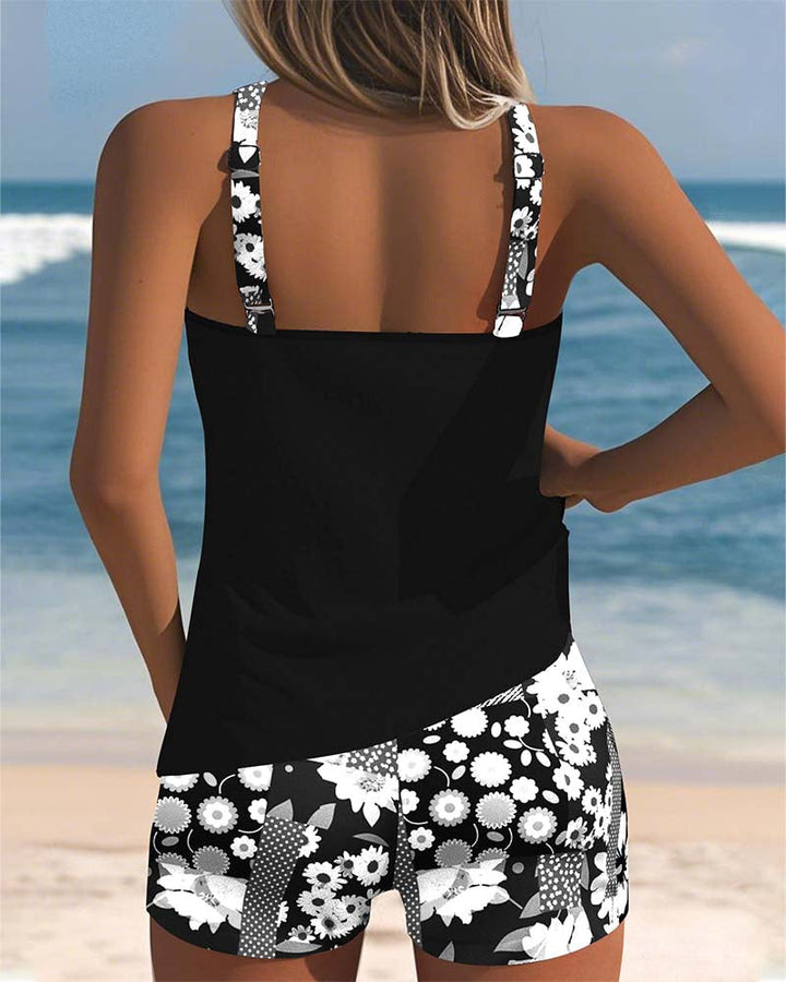 TRIANA | Ensemble de Tankini Florales avec Shorts