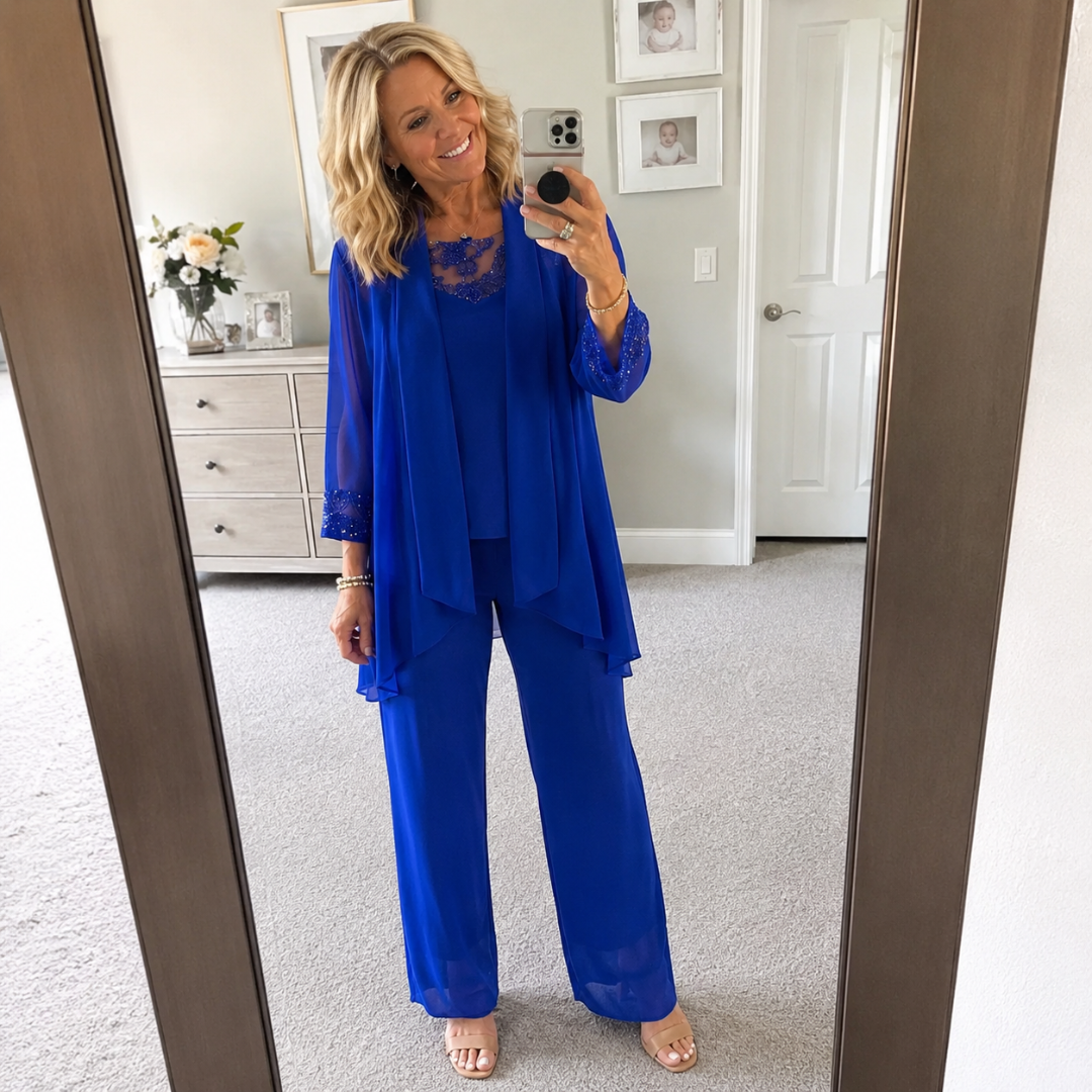 Eleanor | Veste Fluide & Ensemble Pantalon À Jambes Larges