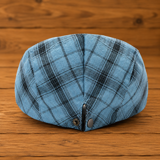 Casquette Plate à Carreaux Décontractée