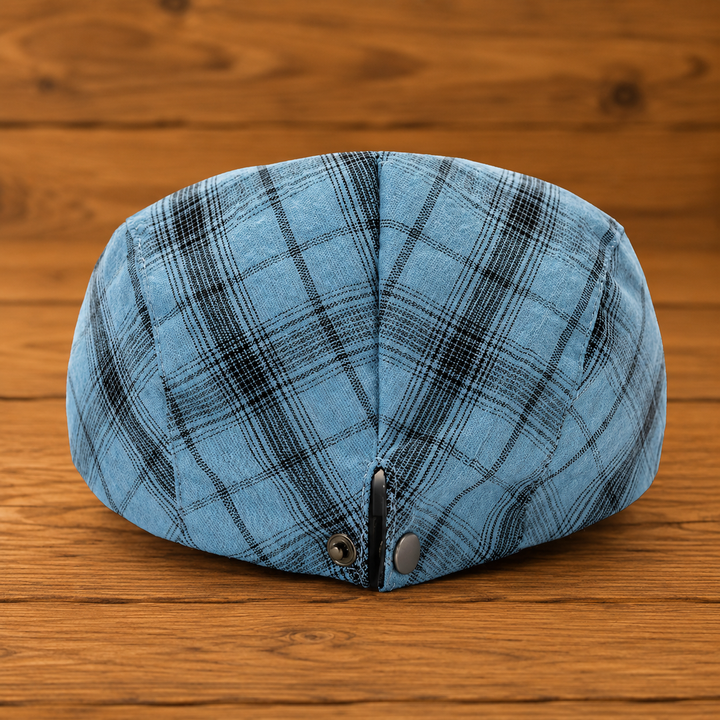 Casquette Plate à Carreaux Décontractée
