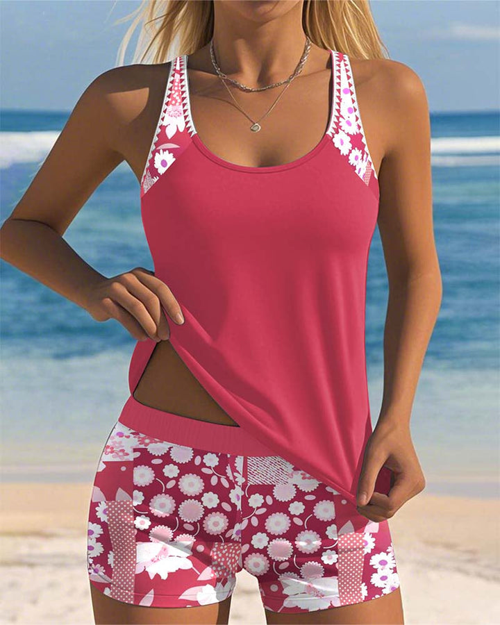 TRIANA | Ensemble de Tankini Florales avec Shorts