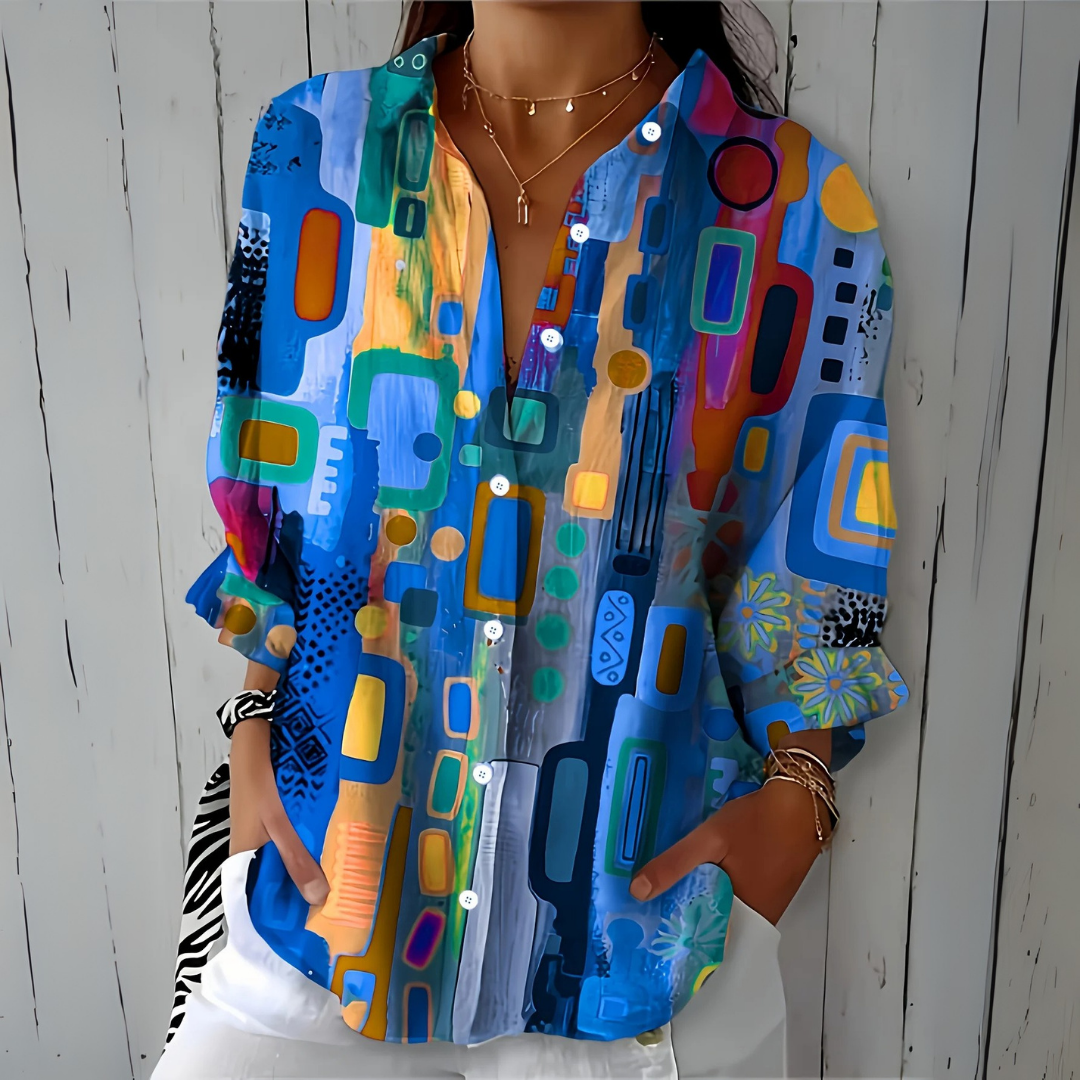 Catalina | Blouse Boutonnée Artistique et Énergique