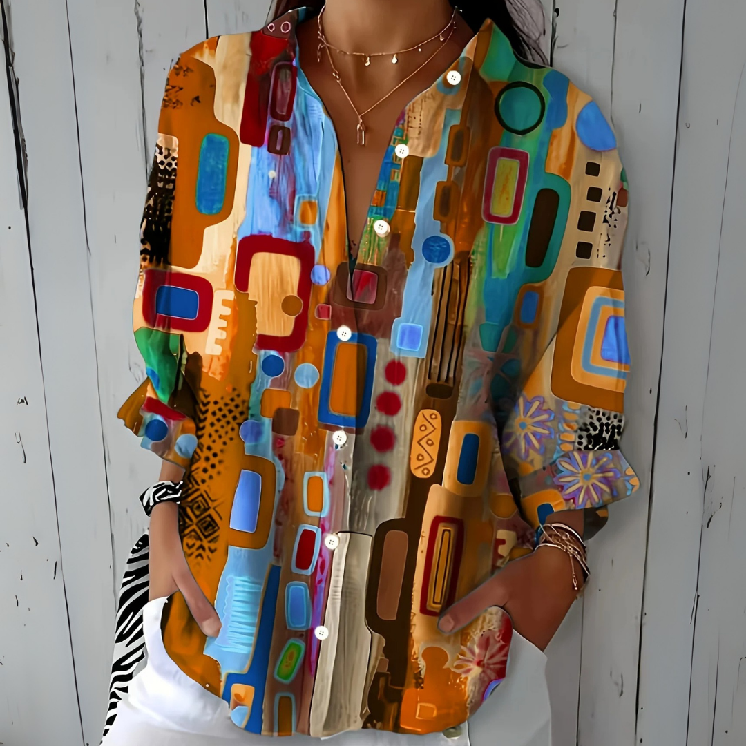 Catalina | Blouse Boutonnée Artistique et Énergique