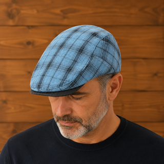 Casquette Plate à Carreaux Décontractée