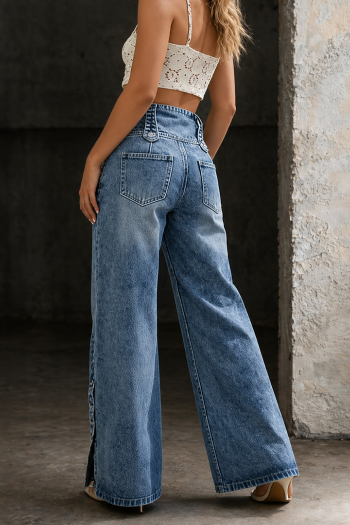 Mia | Jean fendu taille haute