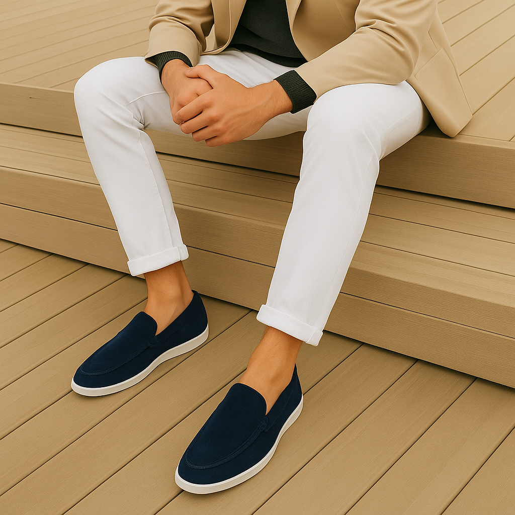 Élégants mocassins en daim
