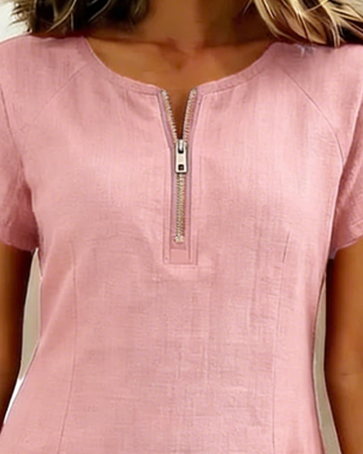 Robe en coton avec fermeture éclair