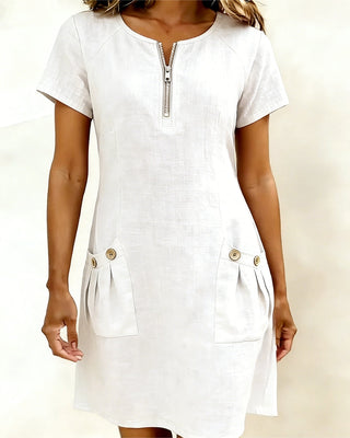 Robe en coton avec fermeture éclair