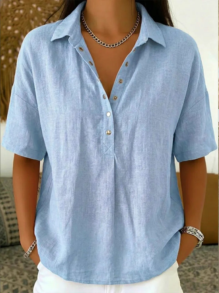 Blouse avec col et détail de bouton
