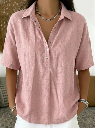 Blouse avec col et détail de bouton