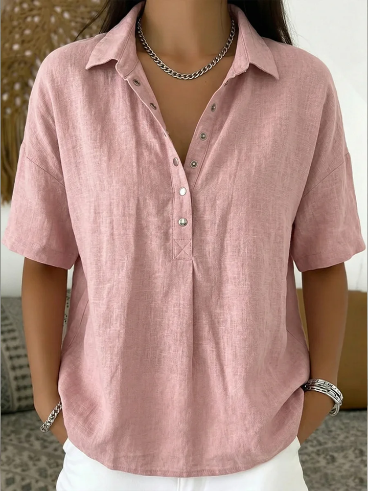 Blouse avec col et détail de bouton