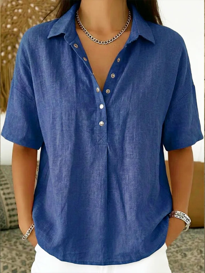 Blouse avec col et détail de bouton