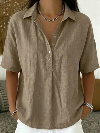 Blouse avec col et détail de bouton