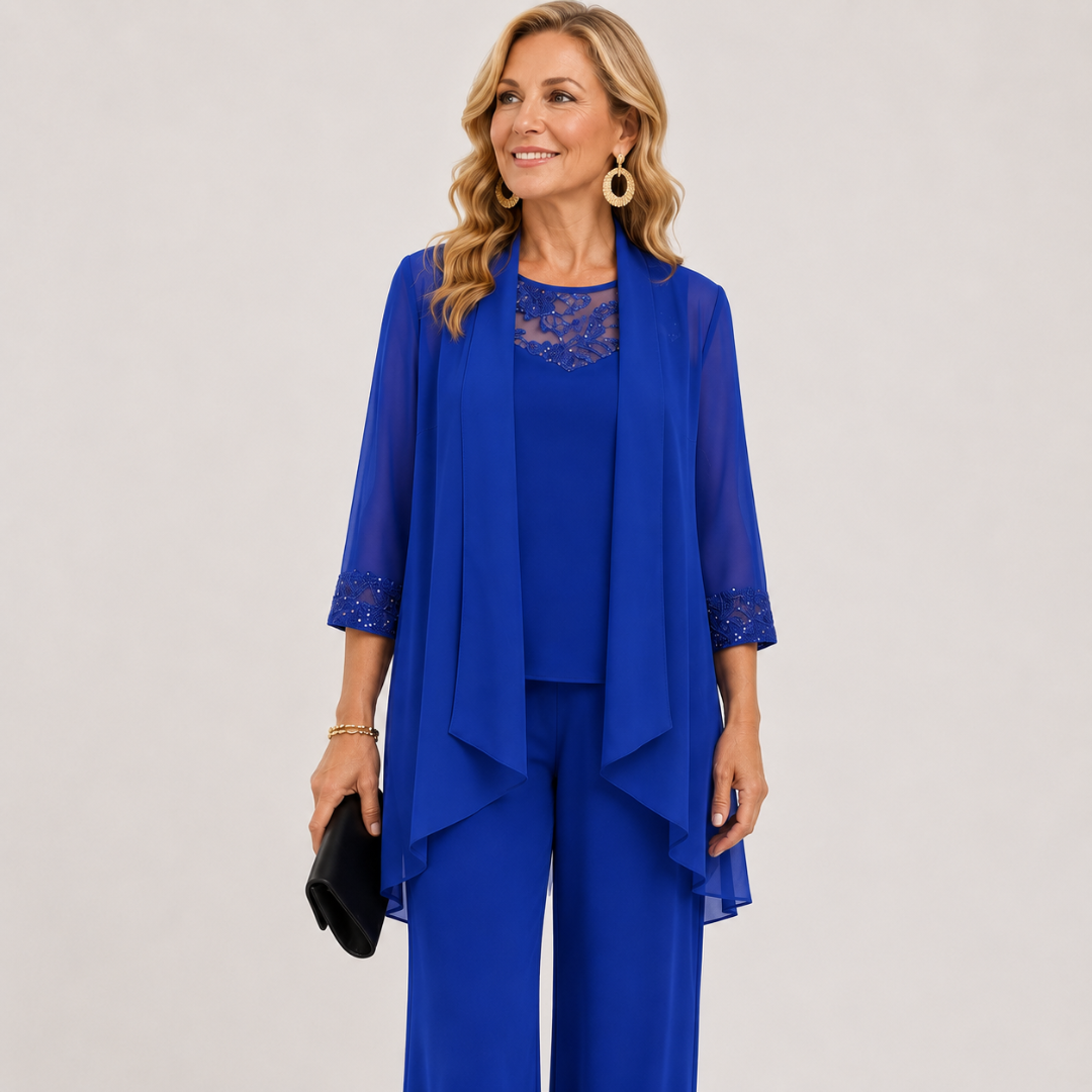 Eleanor | Veste Fluide & Ensemble Pantalon À Jambes Larges