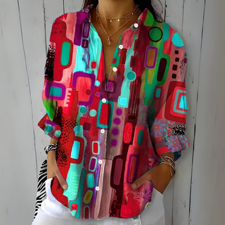 Catalina | Blouse Boutonnée Artistique et Énergique