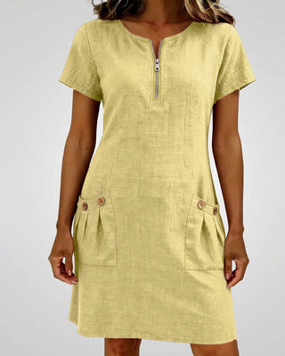 Robe en coton avec fermeture éclair