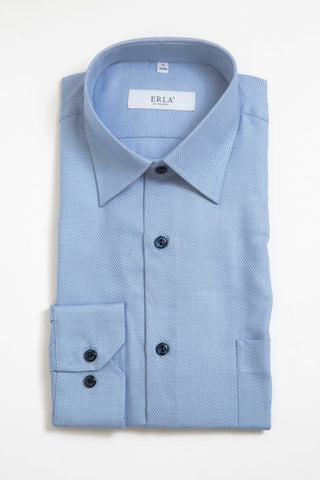 Chemise bleu clair à micro-motif