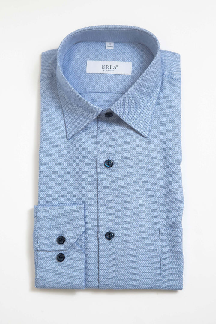 Chemise bleu clair à micro-motif