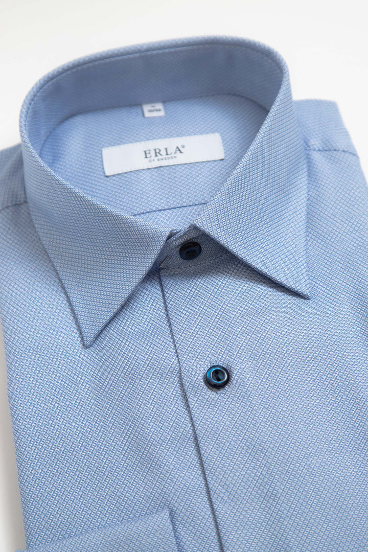Chemise bleu clair à micro-motif