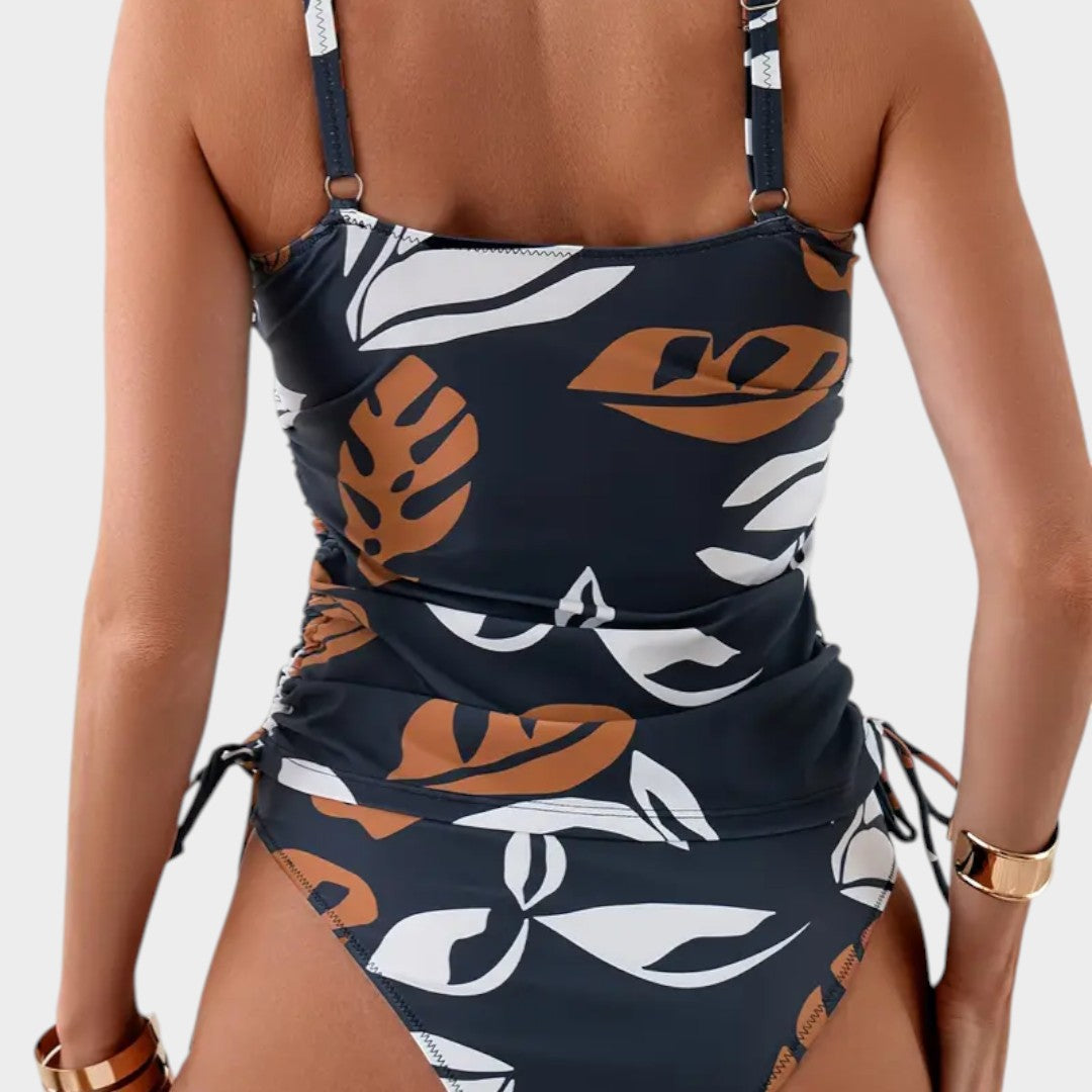 CARMEL | Tankini tropical à nouer sur le côté