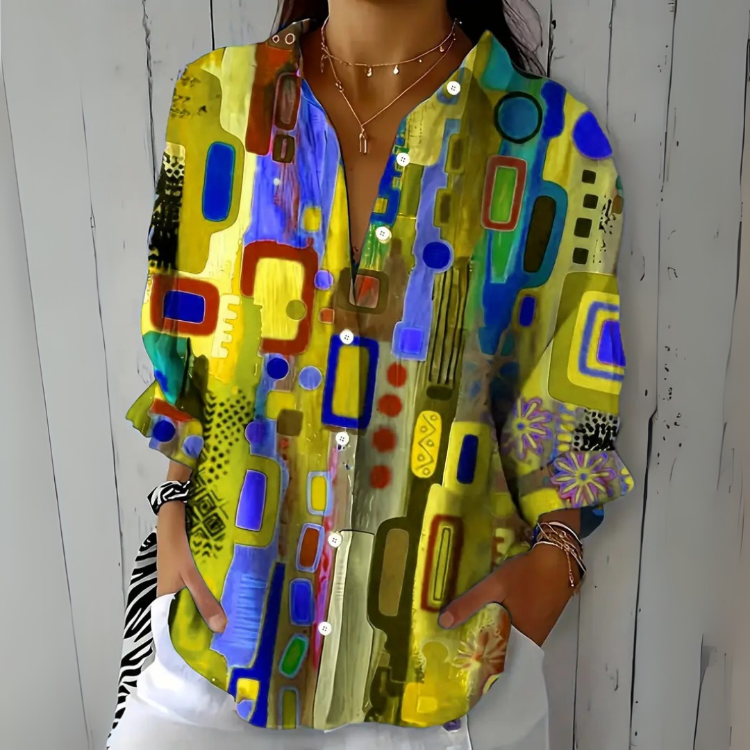 Catalina | Blouse Boutonnée Artistique et Énergique