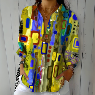 Catalina | Blouse Boutonnée Artistique et Énergique