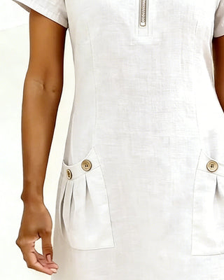 Robe en coton avec fermeture éclair