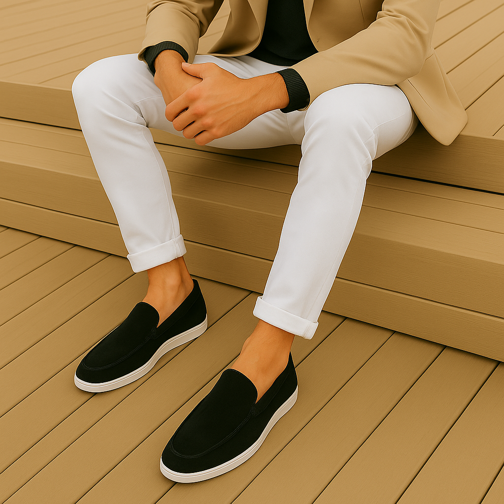 Élégants mocassins en daim