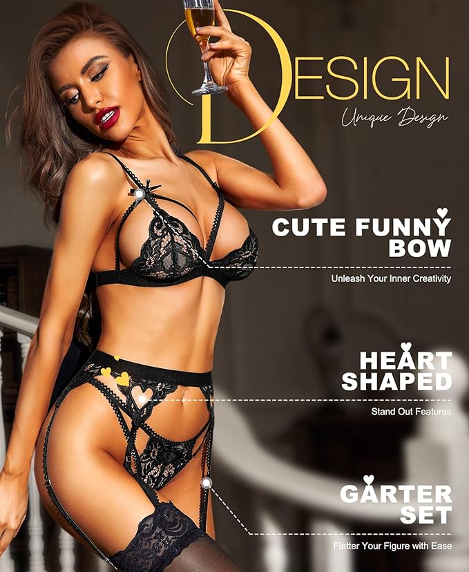 VANESSA – Ensemble de lingerie sexy avec porte-jarretelles