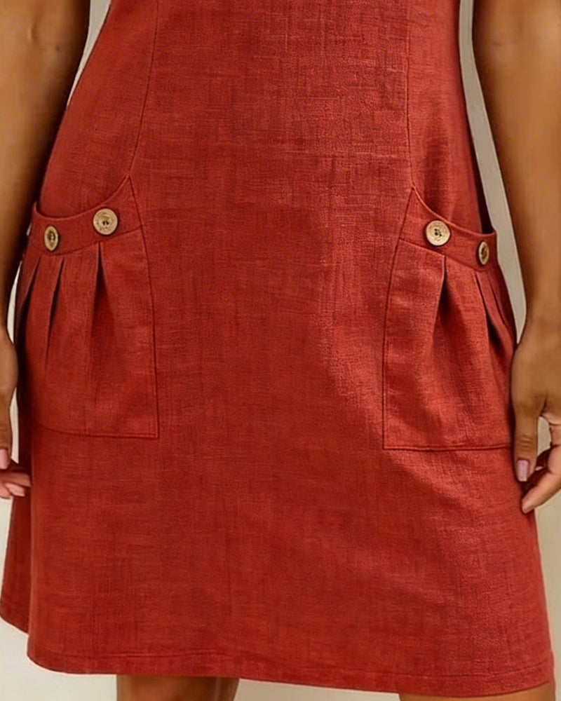 Robe en coton avec fermeture éclair