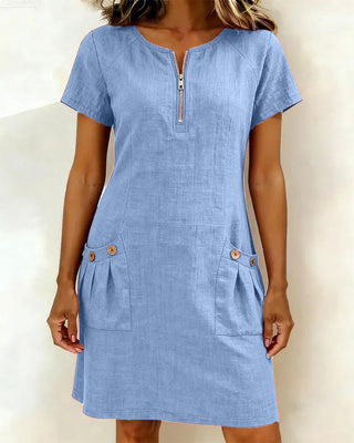 Robe en coton avec fermeture éclair