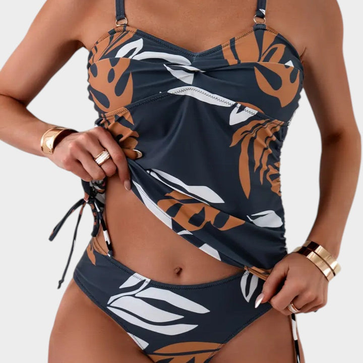 CARMEL | Tankini tropical à nouer sur le côté