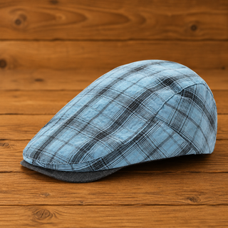 Casquette Plate à Carreaux Décontractée