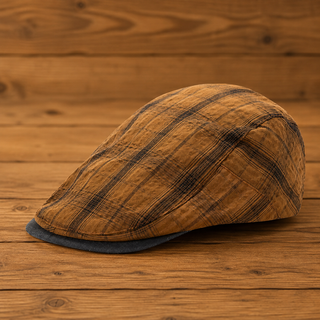Casquette Plate à Carreaux Décontractée