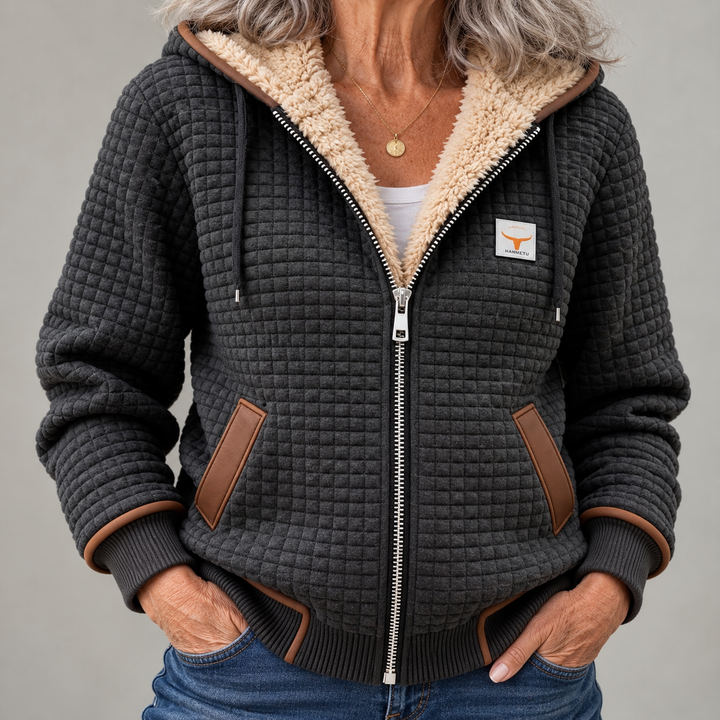 Sandra | Veste à Capuche Matelassée en Sherpa