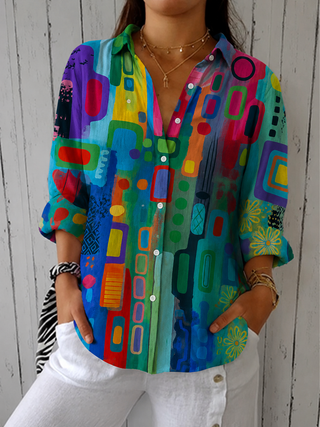 Catalina | Blouse Boutonnée Artistique et Énergique