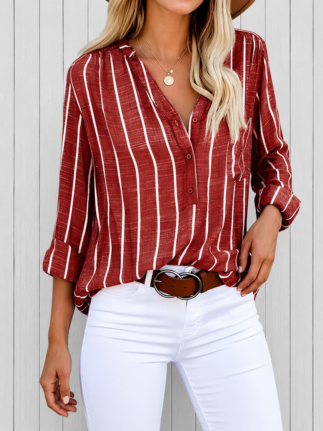 Lilac™ | Blouse à rayures élégante