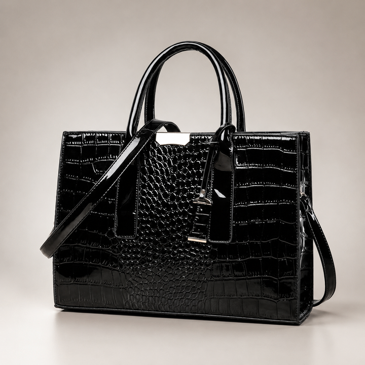 Sac fourre-tout structuré en croco embossé Sterling