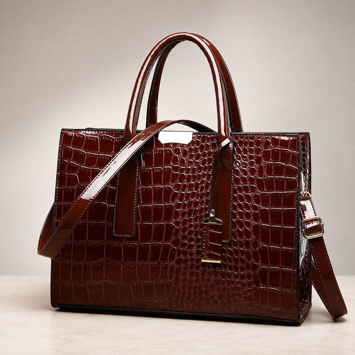 Sac fourre-tout structuré en croco embossé Sterling