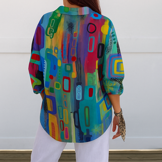 Catalina | Blouse Boutonnée Artistique et Énergique